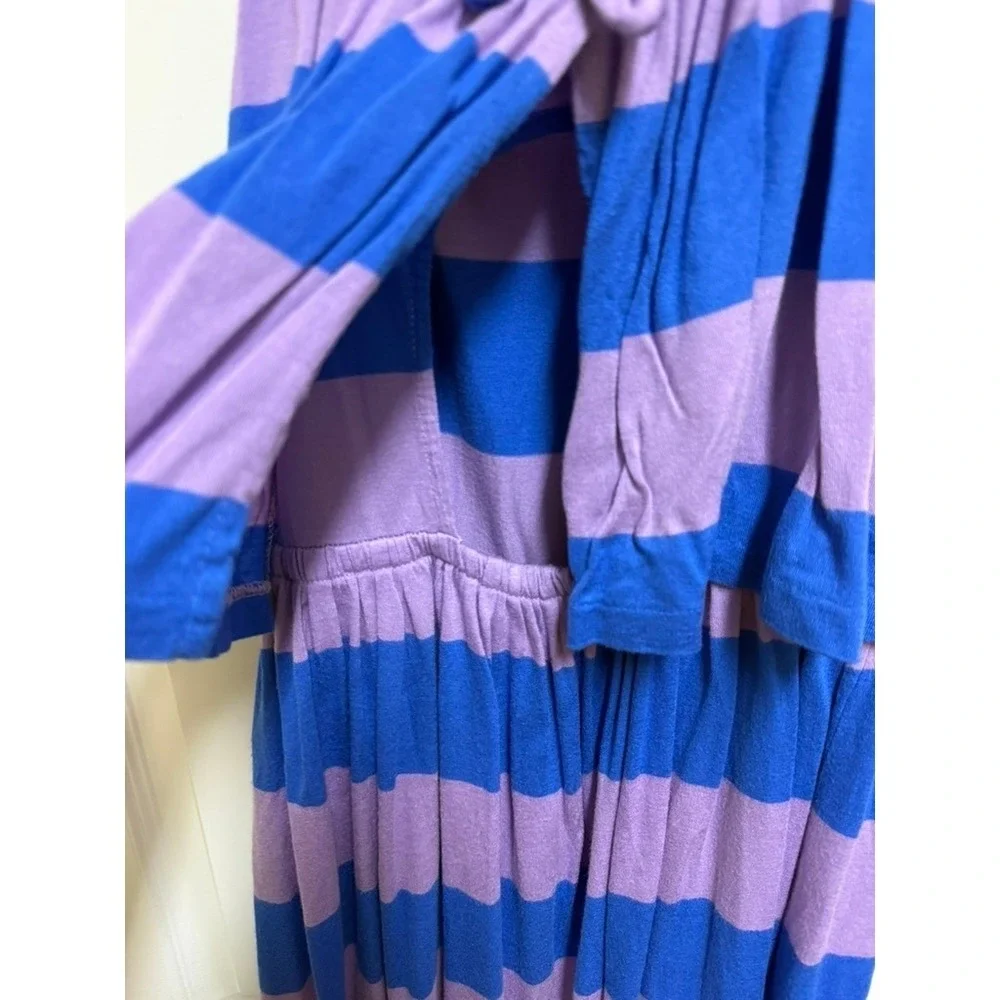 Ralph‎ Lauren Girls Purple Blue Striped Tiered Sundress Size M 8-10 Sleeveless